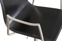Bürodrehstuhl Konferenzstuhl "Thin S20" von La Palma in Leder schwarz auf Rollen